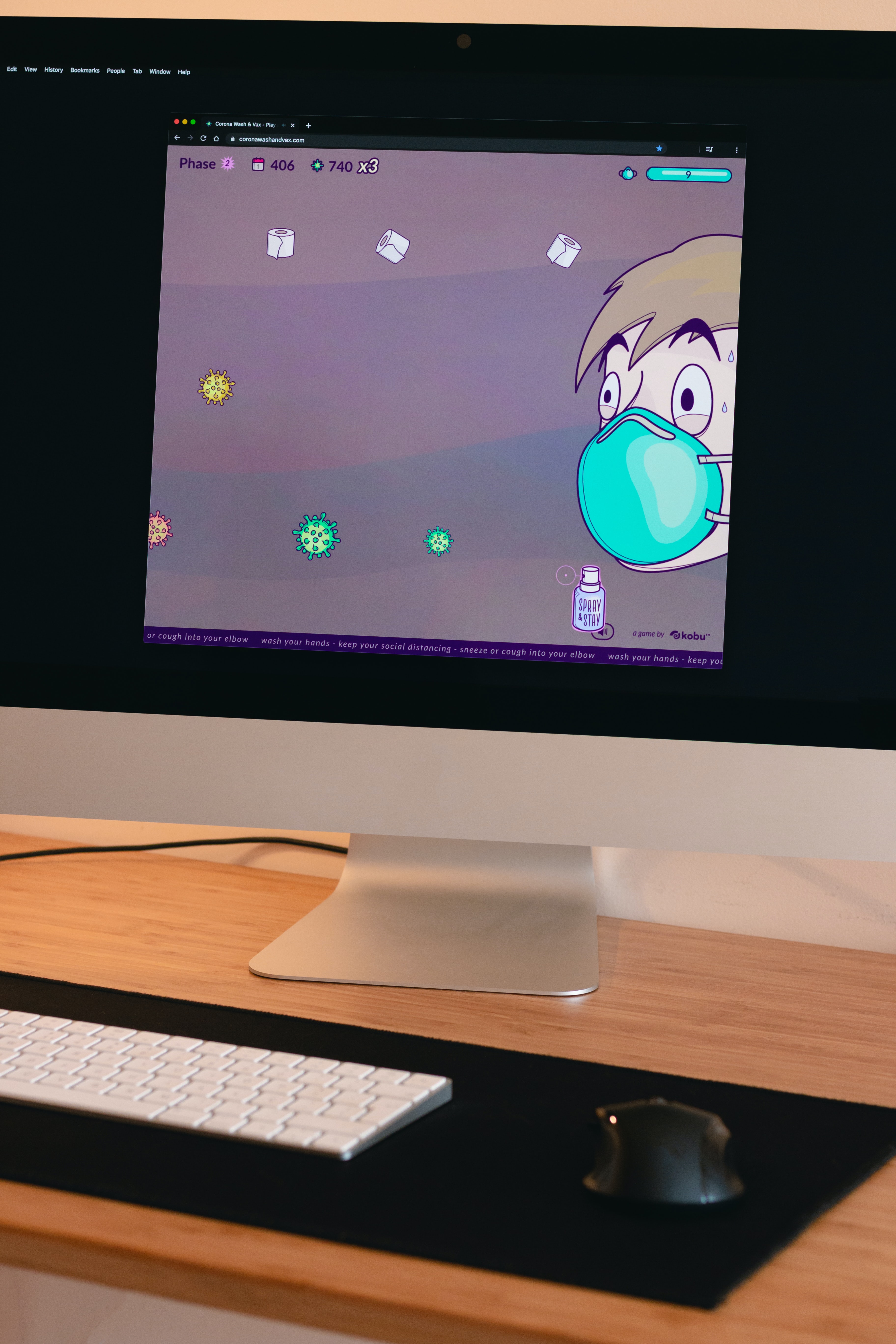 Monitor with an exemple game on it to showcase Game Art